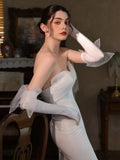 Long Bridal Gloves Bow Wedding Glove For Women Girl Party Evening Dress Jewelry Brides Accessories