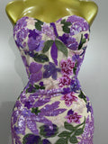 Sexy Strapless Floral Sequin Long Dress Women Sequins Flower Backless Long Slim Dress Evening Party Runway Gown Dress