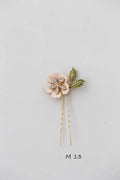 Flower Hair Comb Pin Clip Leaf Head Piece For Brides Bridesmaids Gold Color Hairpins Bridal Jewelry Wedding Accessories M13