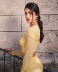 Mesh See Through Women Set Sexy Hollow Out Short Top And Hip Wrap Skirt 2 Pieces High Stree Wear Evening Party Vestido
