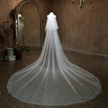 300cm Long Bridal Veil Lace Wedding Veils For Evening Dinner Party Dress Women Girl Gift Hair Accessories Brides Jewelry a