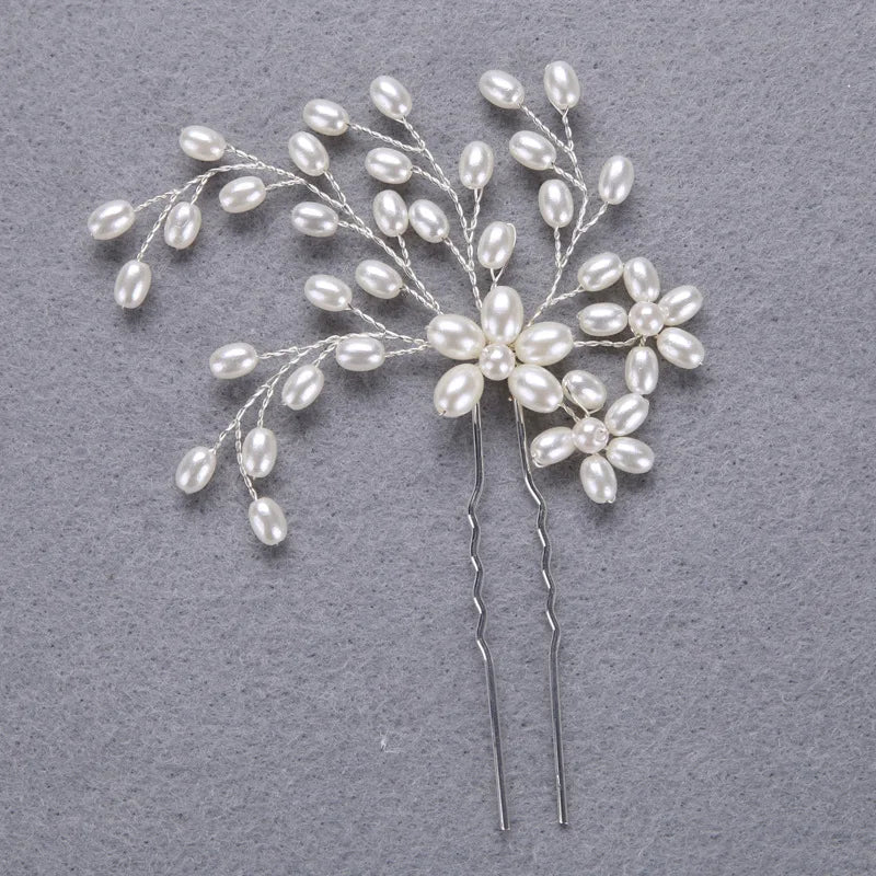 3pcs/set Pearl Wedding Hair Combs Headpieces Elegant Bridal Tiaras Side Combs Hair Clips Bride Hairpins Prom Bridal Hair Pieces