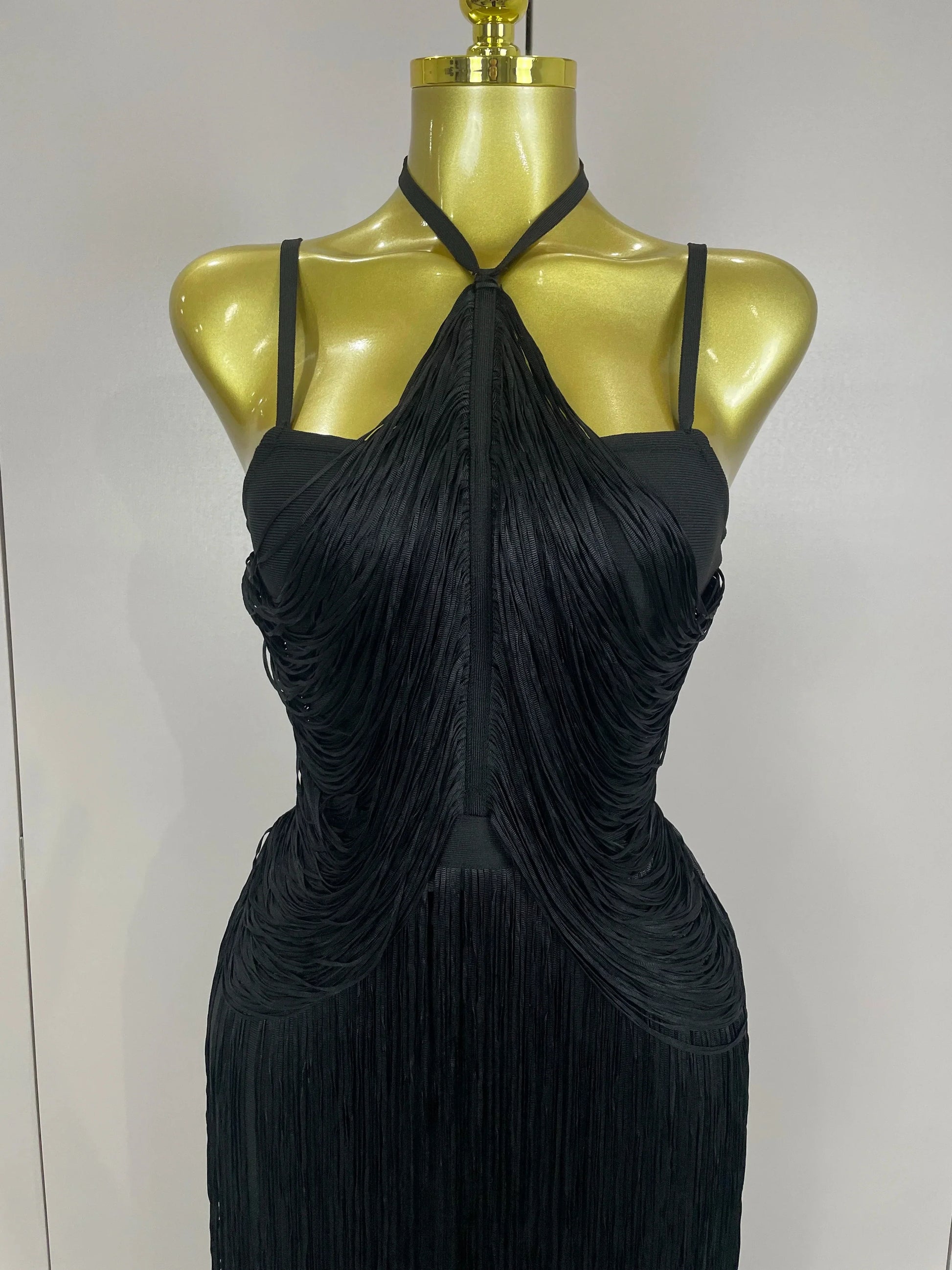 Sexy Backless Green Tassel Ankle Bodycon Bandage Dress Women Celebrity Elegant Evening Club Luxury Birthday Party Outfit