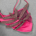 Sexy Women'S Chiffon Patchwork Satin Diamond Studded Bra Top Spaghetti Strap Sleeveless Concealed Button Ultra Short Top