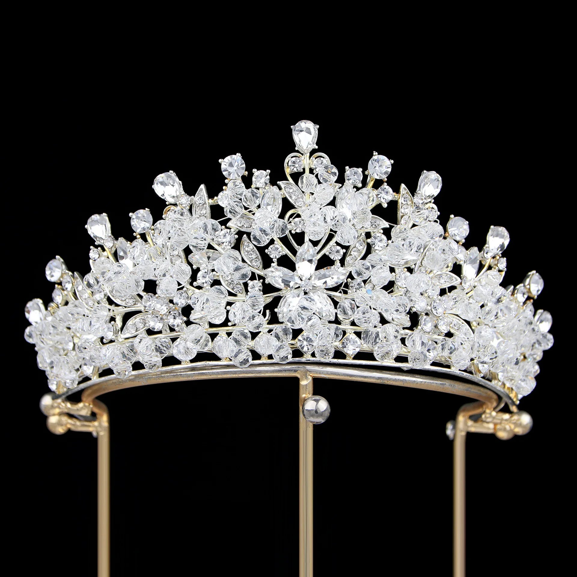 Crystal Crowns For Queen Princess Bridal Tiara Crown For Wedding Bride Hair Accessories Pageant Women Diadem Wedding Headdress as picture