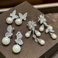 Luxury Pearl AAA Zircon Bridal Earrings Cubic Zirconia Wedding Earring For Women Bride Accessories Birthday Gifts Jewelry