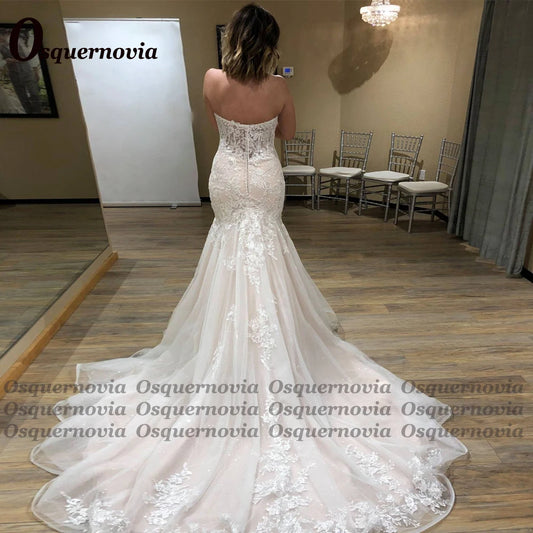 Luxury Mermaid Wedding Dress Sequins Appliques Sweetheart Backless Glitter Tulle Real Picture Robe De Mariée