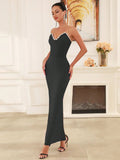 Spring Sexy Women's Nail Bead Design Bandage Long Dress Strapless Sleeveless Bodycon Backless Dresses Club Party Vestidos
