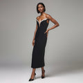 Arrival Women Sleeveless Sexy Strapless Shinning Diamond Bodycon Bandage Long Dress Celebrity Evenign Party Red Carpet Dress