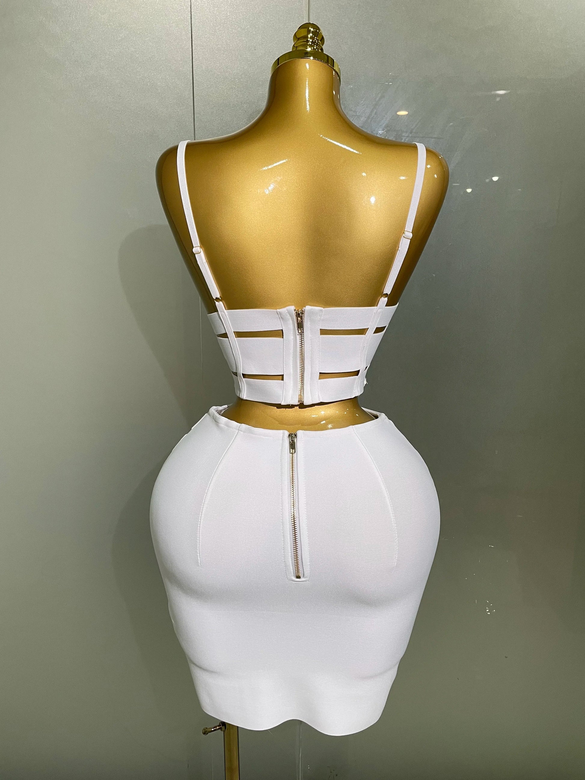 Women Sexy Bandage Tops Fashion Pencil Skirts Set Nightclub Party Celebrate Women's Set