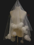 White Bridal Veil Flower Wedding Veils For Evening Party Dress Women Girl Hair Accessories Brides Jewelry a