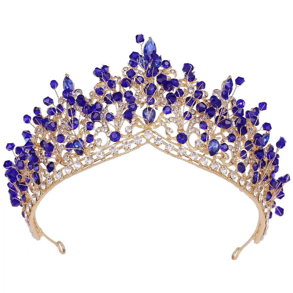 Baroque Crowns And Tiaras For Wedding Bride Headdress Crystal Princess Queen Crowns For Women Pageant Prom Bridal Tiara Jewelry as picture