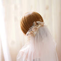 Bridal Hair Accessories Gold Color Headband Headpiece Pearl Hairband For Women Bride Flower Leaf Headdress Crown Wedding Jewelry