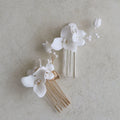 Porcelain Flower Hair Comb Pin Clip Gold Silver Color Head Piece Brides Bridesmaids Hairpin Wedding Accessories Bridal Jewelry