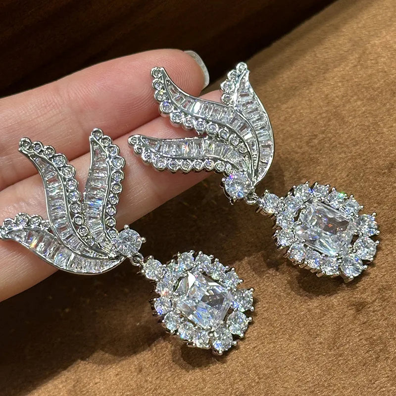 Luxury Bird AAA Zircon Bridal Earrings Cubic Zirconia Wedding Earring For Bride Women Accessories Party Dinner Dress Jewelry a