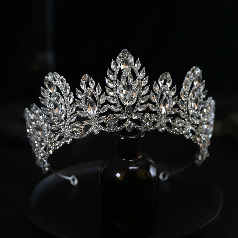 Bridal Tiaras Hair Accessories Luxury Full Zircon Wedding Crowns Diadem Headdress Baroque Brides Party Tiara Crown For Women as pic 1