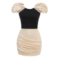 2024 New Fashion Women Puff Sleeve Sexy Square Collar Bodycon Mini Dress Celebrate Birthday Party Cocktail Dress Vestido