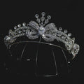 Rhinestones Crystal Tiaras and Crowns Women Headband For Brides Princess Queen Headpiece Wedding Accessories Bridal Hair Jewelry silver color