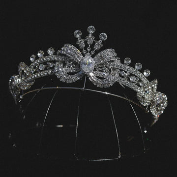Rhinestones Crystal Tiaras and Crowns Women Headband For Brides Princess Queen Headpiece Wedding Accessories Bridal Hair Jewelry silver color