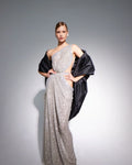 2024 Summer Sexy Hollow Out One Shoulder Champagne Sequins Ankle Length Dress Woman Evening Party Dress Beach Vocation Outfit