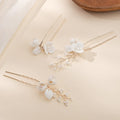 Bridal Jewelry Gold Color Hair Pin Clip Porcelain Flower Hairpin For Bride Bridesmaids Women Gift Head Piece Wedding Accessories