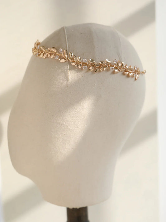 Wedding Hair Accessories Vintage Gold Color Headband Hairband Leaf Headpiece Headwear Bride Bridesmaids Headdress Bridal Jewelry