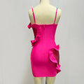 Summer Women Sexy Rosered Heart Rhinestones Bodycon Mini Dress Bandage Fashion Celebrate Nightclub Party Birthday Dress