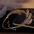 Wedding Hair Accessories Leaf Pearl Headband Gold Color Baroque Vintage Hairband For Bride Women Headpieces Crown Bridal Jewelry l