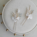 Wedding Accessories Porcelain Flower Head Piece Opal Gold Silver Color Hairpin Brides Bridesmaids Hair Clip Pin Bridal Jewelry gold color