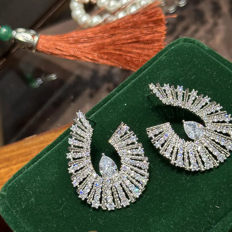 Luxury CZ AAA Zircon Bridal Earrings Cubic Zirconia Wedding Earring For Women Bride Accessories Birthday Gifts Jewelry