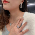 Rose Flower AAA Zircon Bridal Earrings Cubic Zirconia Wedding Earring For Brides Accessories Women Dinner Party Dress Jewelry