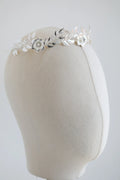 Bridal Hair Jewelry Flower Leaf Headband Hairband Silver Color Headpiece For Brides Women Headdress Headwear Wedding Accessories