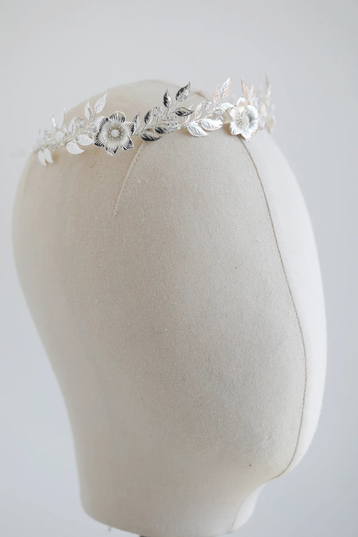 Bridal Hair Jewelry Flower Leaf Headband Hairband Silver Color Headpiece For Brides Women Headdress Headwear Wedding Accessories