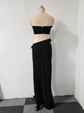 New Arrival Women Sexy Strapless Florals 2 Pieces Bodycon Long Dress Nightclub Party Fashion Girls' Vacation Outfit Vestido