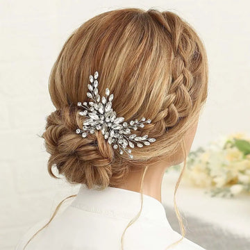 Luxury Bridal Hair Comb Wedding Hair Accessories Pearl Bride Side Combs Tiara For Women Girl Bridesmaids Hairpins Headpiece
