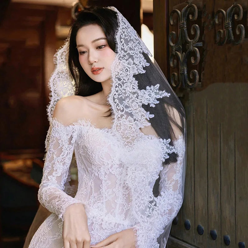 200cm White Bridal Veil Long Wedding Veils For Brides Evening Dinner Party Dress Women Girl Gifts Hair Accessories Jewelry