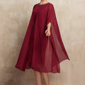 Customized O Neck Mother of Dresses Straight Casual Evening Gowns Crystal Wine Red Bride Party Dress robes invitée mariage