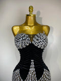 Women Sexy Bodycon Mini Dress Nightclub Elegant Evening Party Birthday Dress Celebrity Singer Shining Diamond Stage Costume