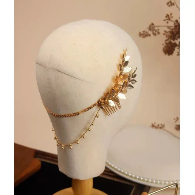 Wedding Accessories Vintage Hair Comb Pin Clip Gold Color Hairpin For Brides Bridesmaids Gift Leaf Head Piece Bridal Jewelry