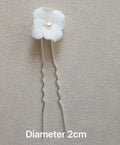 Bridal Jewelry Porcelain Flower Hair Pin Clip Pearl Head Piece For Brides Bridesmaids Hairpins Women Wedding Accessories silver color 2