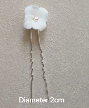 Bridal Jewelry Porcelain Flower Hair Pin Clip Pearl Head Piece For Brides Bridesmaids Hairpins Women Wedding Accessories silver color 2