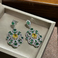Luxury CZ AAA Zircon Bridal Earrings Colorful Cubic Zirconia Wedding Earring For Women Bride Accessories Birthday Gifts Jewelry b