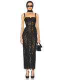 Elegant Lace Spaghetti Strap Long Dress Women Slim Sleeveless Sling Evening Party Gowns Summer Female Fashion Robe