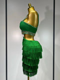 Sexy Sling Backless Dress Women Green Bodycon Bandage Dress Celebrity Elegant Evening Club Luxury Birthday Party Dresses