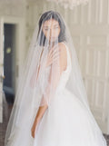 Wedding Veil with Blusher, Drop Bridal Veil