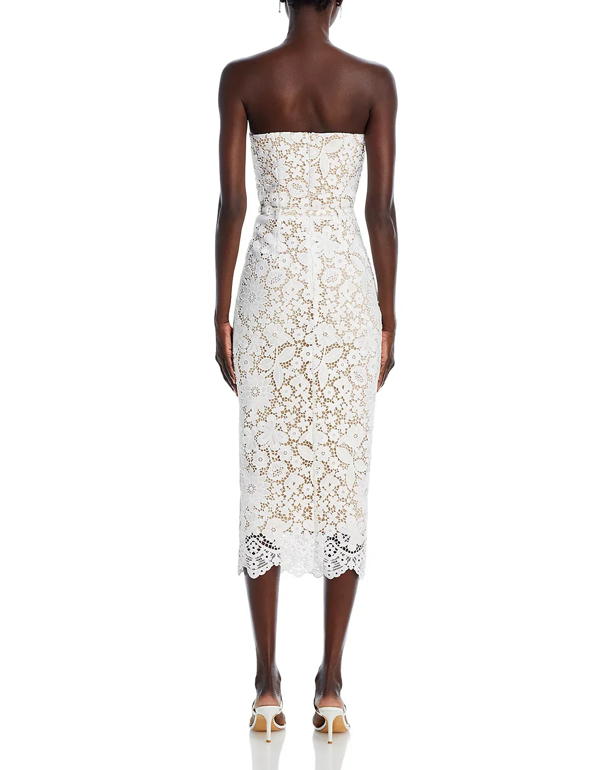 Arrival Women Sexy Strapless Lace Bodycon Mid-calf Dress Belt Fashion Birthday Party Celebrate Evening Cocktail Dress