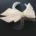 Bridal Headbands For Women Satin Mesh Bow Fascinator Wedding Hairband With Blusher Veils Elegant Party Bride Hair Accessories