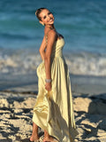 Spring Women's Strap Chain Sleeveless Long Dress Fashionable Slimming Hundred Fold Elegant Dresses Evening Party Vestidos