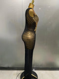 Sexy Sparkly Rhinestones Sleeveless Long Dress Women Birthday Celebrate Evening Photo Shoot Stage Performance Costume