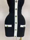 Sexy Backless Halter Button Bodycon Black Mini Bandage Dress Women Celebrity Elegant Evening Club Party Outfit